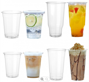 Custom logo printed clear PP transparent disposable plastic cup with lid