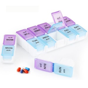 Weekly PiLL Organizer – 14 Compartments – 2 Times a Day     HT-W14E