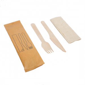 ECO disposable wooden cutlery set