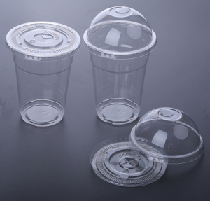 Custom logo printed clear PP transparent disposable plastic cup with lid