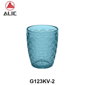 High Quality Patterned Glass Tumbler in various colors G123KV-2