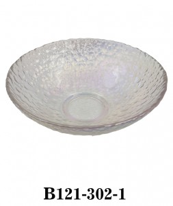 Glass Mixing Bowl Serving Bowl B121-302 Hammered style in iridescent color several sizes