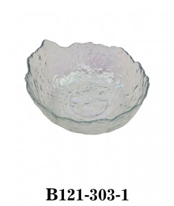 Glass Mixing Bowl Serving Bowl B121-303 Glacier style in iridescent/smoky color several sizes