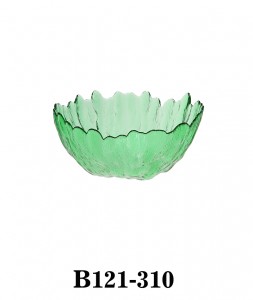 Glass Bowl and Platter B121-310/B121-311 Glacier style in green color several sizes