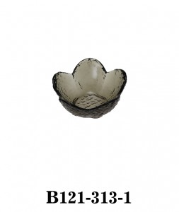 Handmade Modern Flower Shaped Glass Bowl and Dish B121-313 in Smoky colour several sizes available