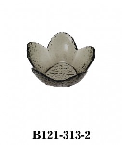 Handmade Modern Flower Shaped Glass Bowl and Dish B121-313 in Smoky colour several sizes available