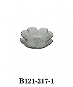 Handmade Modern Flower Shaped Glass Bowl and Plate B121-317 in Smoky colour several sizes available