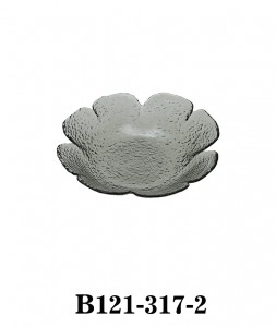 Handmade Modern Flower Shaped Glass Bowl and Plate B121-317 in Smoky colour several sizes available