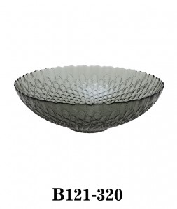 Handmade Modern Textured Glass Bowl B121-320 B121-321 in Smoky colour