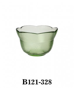 Handmade High Quality Flora shaped Glass Dish Glass Sauce Bowl Seasoning Bowl B121-328 in aqua green colour
