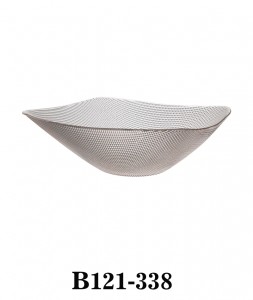 Handmade Modern Dotted Glass Bowl Serving Bowl Salad Bowl top in square shape B121-338 clear with gold rim