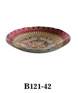 Good Quality Handmade Big Size Glass Bowl for Table, Gift or Party in metalic gold color B121-42