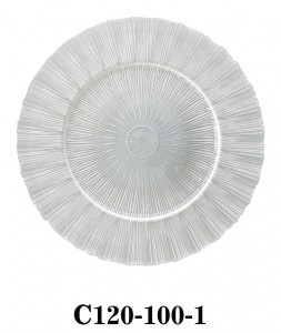 Handmade Glass Charger Plate in Radial looks for Table Party or Rental C120-100