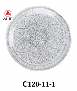 Wholesale High Quality Elegant Silver Golden Beaded Rim Round Home Wedding Glass Charge Party Plates Event Plates C120-11