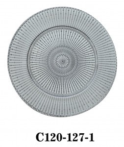 Luxury High Quality Radial Style Glass Charger Plate in gold/copper/silver colours for Table Party or Rental C120-127