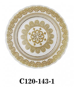 Luxury Handmade Lace design Glass Charger Plate for Table Party or Rental C120-143