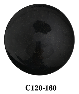 Handmade Black Glass Charger Plate with golden speckles for Table Party or Rental C120-160
