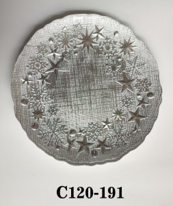 Festival Style 13″ Glass Charger Plate for Christmas Party or Rental C120-191