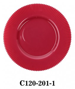 Handmade Glass Charger Plate with radial fringe for Table Party or Rental in various colours C120-201