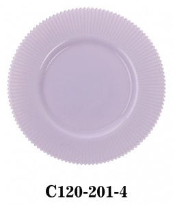 Handmade Glass Charger Plate with radial fringe for Table Party or Rental in various colours C120-201