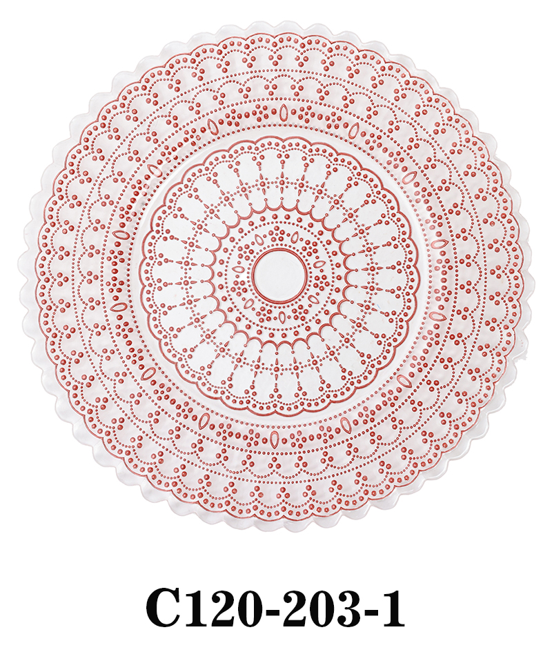 Luxury Handmade Glass Charger Plate Lace Style Pattern for Table Party or Rental C120-203 Featured Image