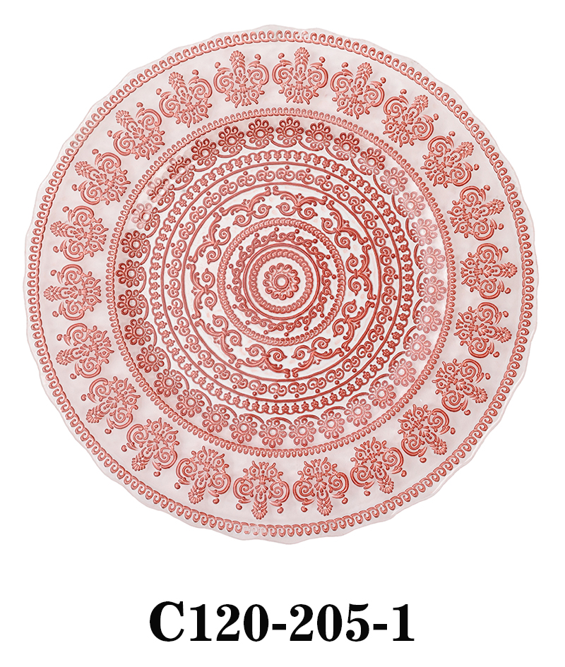 Luxury Handmade Glass Charger Plate Lace Style Pattern for Table Party or Rental C120-205 Featured Image
