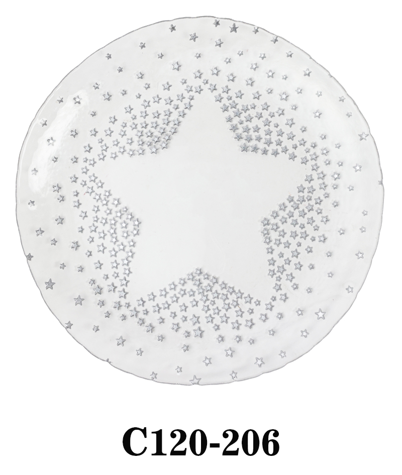 Festival Style 13″ Glass Charger Plate for Christmas Party or Rental C120-206 Featured Image