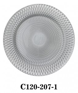 Luxury High Quality Glass Charger Plate Diamond Pattern in gold/silver colours for Table Party or Rental C120-207