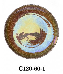 Handmade Glass Charger Plate for Gift or Party or Rental in pearlscent copper  and caramel color C120-60