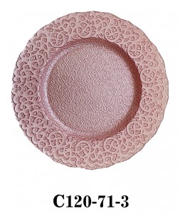 Handmade Glass Charger Plate for Party or Rental in gold/copper/pink color C120-71