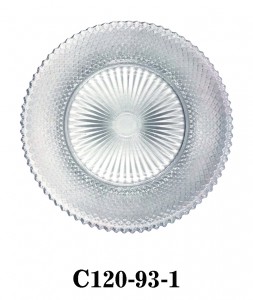 Handmade Luxury Carved Glass Charger Plate in clear color and iridescent color for Table Party or Rental C120-93