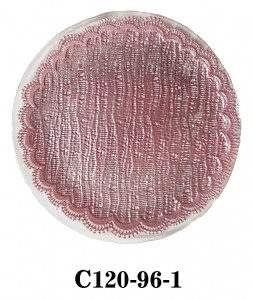 Handmade Glass Charger Plate in pink/silver/gold for Table Party or Rental C120-96