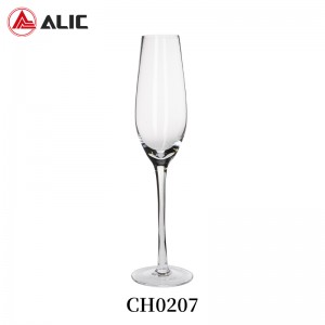 Lead Free Hand Blown Champange Flute 220ml CH0207