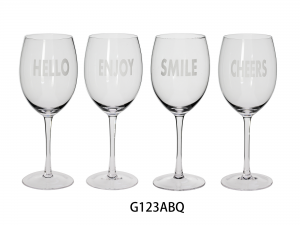 Wine Glass Goblet with laser engraving decor G123ABQ