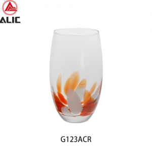 Amazon Hot Sale Custom Logo Hand Painting Glass Water Tumbler  G123ACR