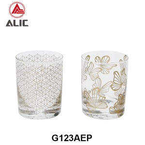 High Quality DOF Glass with golden decal 250ml G123AEP