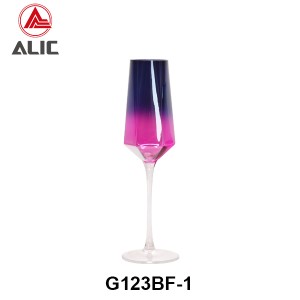 Handmade Polygon Goblet Champagne Flute in multicolor G123BF-1