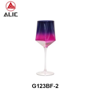 Handmade Polygon Wine Glass Goblet in multicolor G123BF-2
