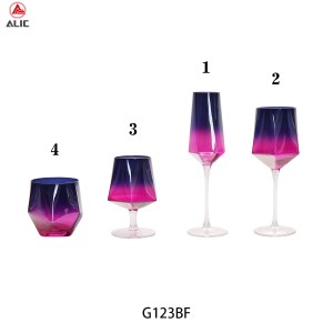 Handmade Polygon Goblet Snifter in multicolor G123BF-3