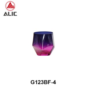 Handmade Polygon Tumbler lowball Whisky glass in multicolor G123BF-4