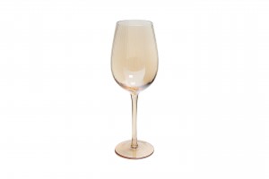 Handmade Hotsale Bordeaux Wine Glass in optic effect and amber color G123BI-13