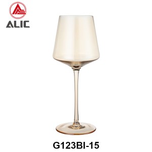 Handmade Hotsale Wine Glass in amber color G123BI-15