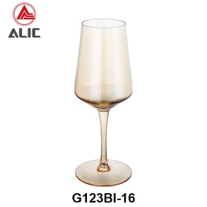 Handmade Hotsale Wine Glass in amber color G123BI-16