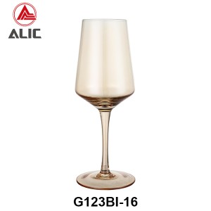 Handmade Hotsale Wine Glass in amber color G123BI-16