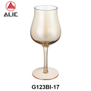 Handmade Hotsale Wine Glass in amber color G123BI-17