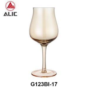 Handmade Hotsale Wine Glass in amber color G123BI-17