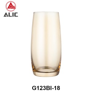 Handmade Hotsale Tumbler Glass in amber color G123BI-18