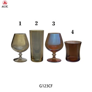 Handmade Snifter Goblet and Highball Lowball tumbler in dark color G123CF