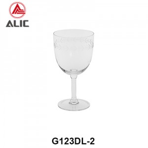 Handmade Red Wine Glass Goblet with laser-engraved pine needle pattern G123DL-2