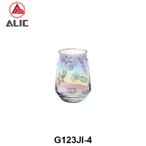 Best Selling Tumbler DOF Whisky Lowball with lovely seashell decal in iridescent color 390ml G123JI-4